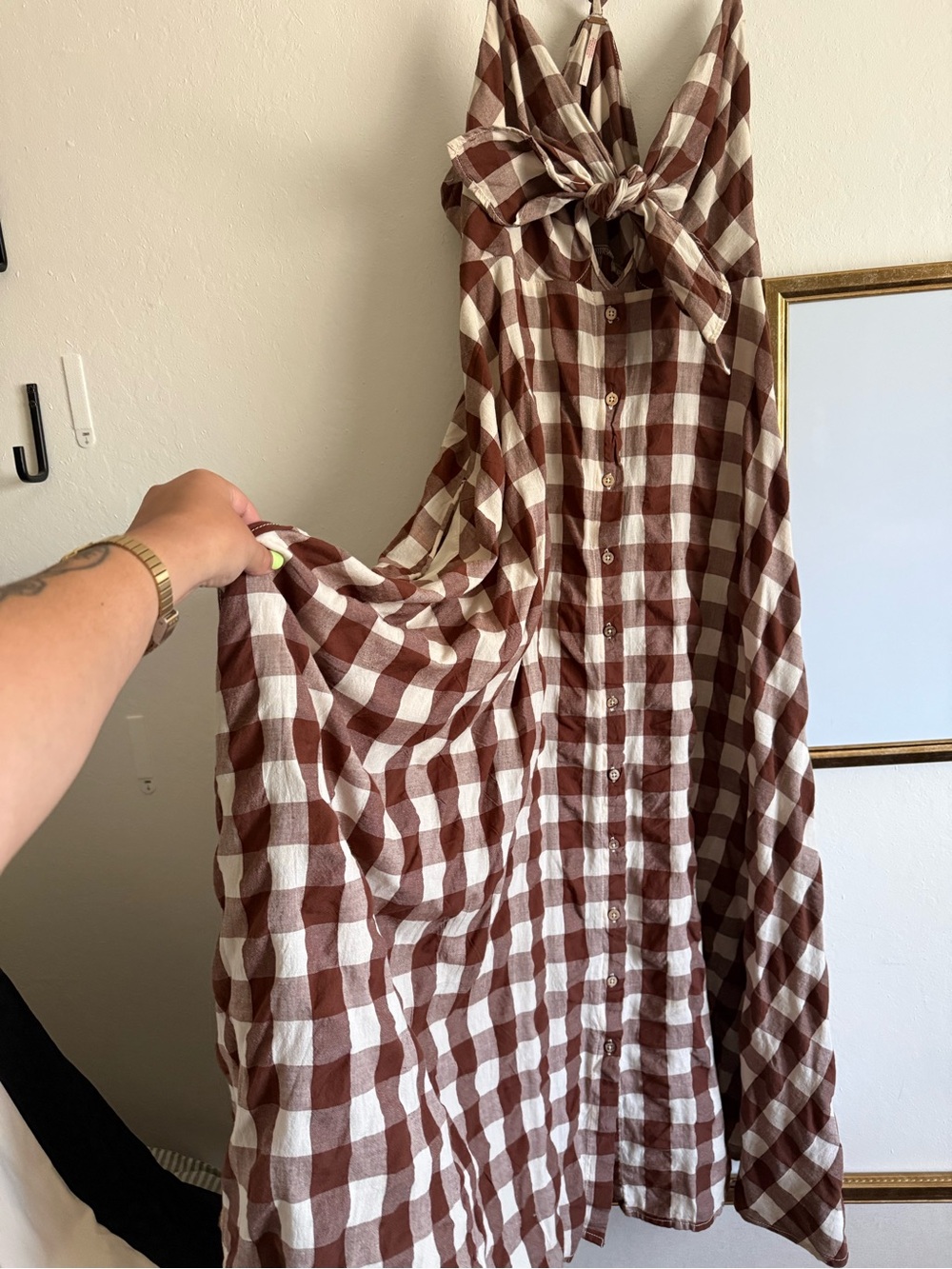 Free people Via Gingham Tie-Front Midi Dress - Picture 10 of 10